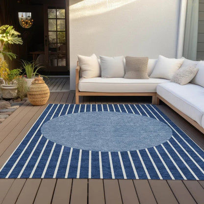 Ember Blue Washable Indoor-Outdoor Rug-Outdoor Rugs-LOOMLAN Rugs-LOOMLAN