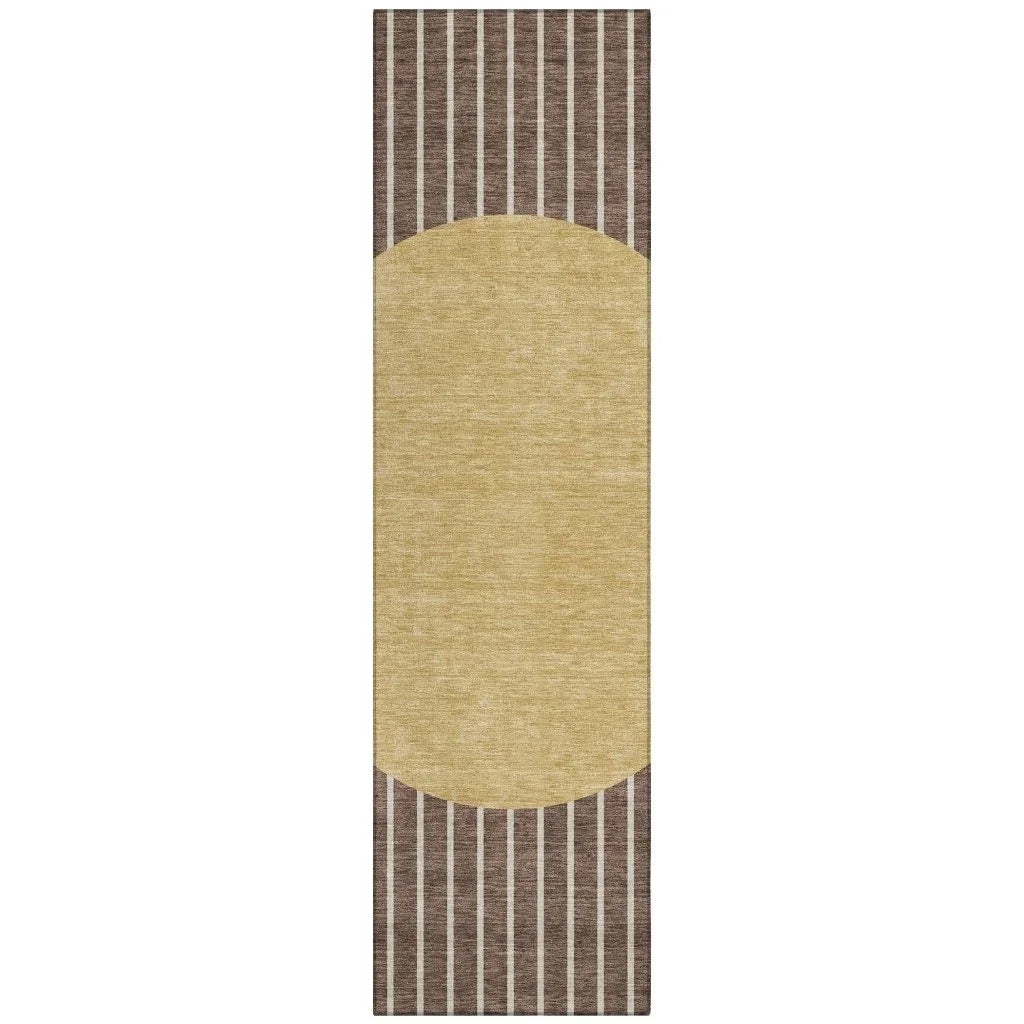 Ember Brown Washable Indoor-Outdoor Rug-Outdoor Rugs-LOOMLAN Rugs-2'3" x 7'6"-LOOMLAN