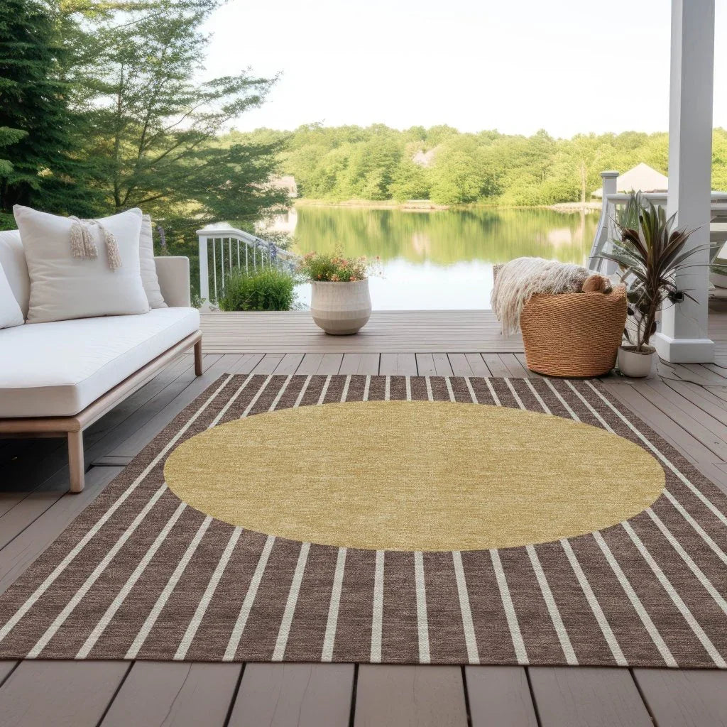 Ember Brown Washable Indoor-Outdoor Rug-Outdoor Rugs-LOOMLAN Rugs-LOOMLAN