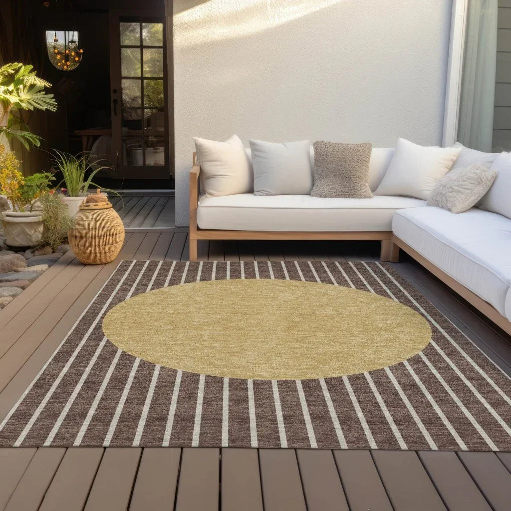 Ember Brown Washable Indoor-Outdoor Rug-Outdoor Rugs-LOOMLAN Rugs-LOOMLAN