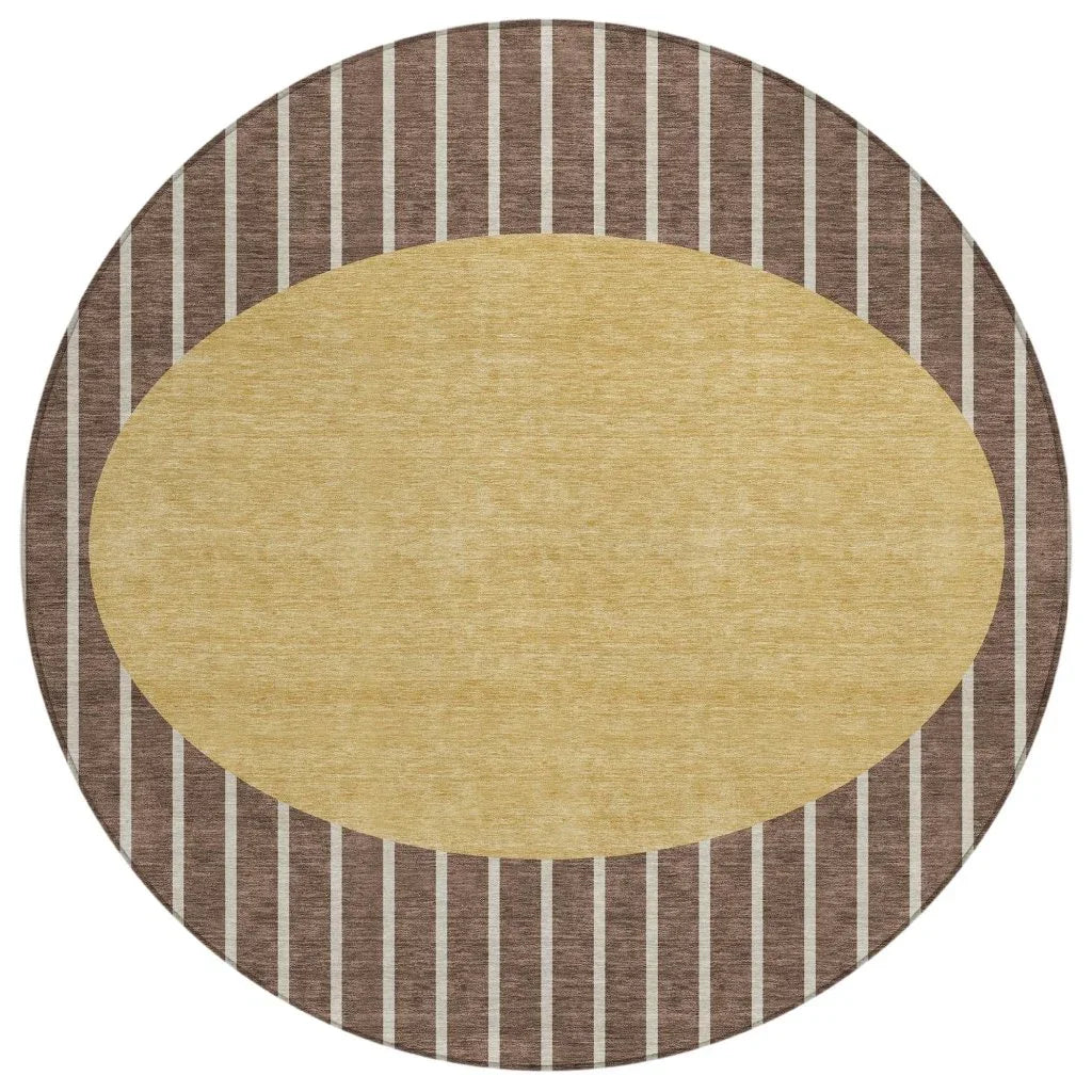 Ember Brown Washable Indoor-Outdoor Rug-Outdoor Rugs-LOOMLAN Rugs-8' x 8'-LOOMLAN