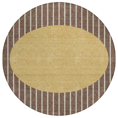 Ember Brown Washable Indoor-Outdoor Rug-Outdoor Rugs-LOOMLAN Rugs-8' x 8'-LOOMLAN