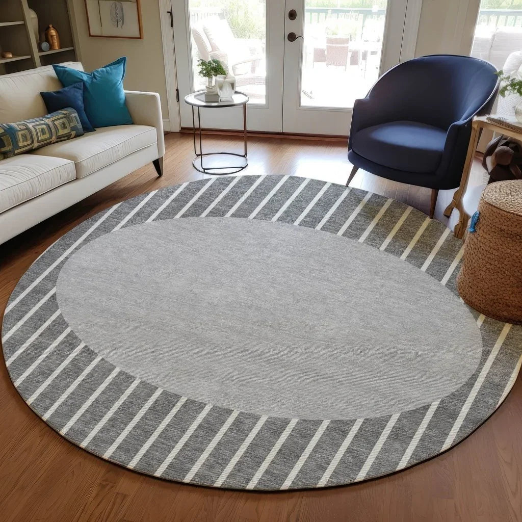 Ember Gray Washable Indoor-Outdoor Rug-Outdoor Rugs-LOOMLAN Rugs-LOOMLAN