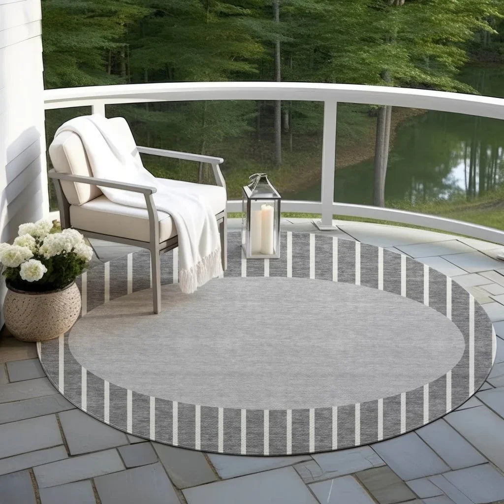 Ember Gray Washable Indoor-Outdoor Rug-Outdoor Rugs-LOOMLAN Rugs-LOOMLAN