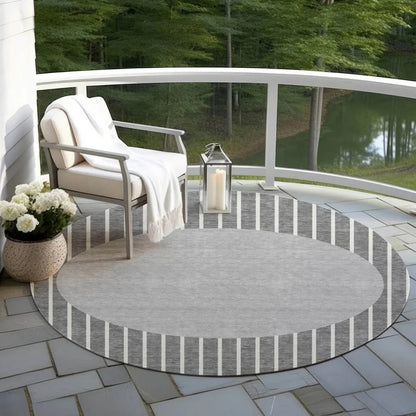 Ember Gray Washable Indoor-Outdoor Rug-Outdoor Rugs-LOOMLAN Rugs-LOOMLAN