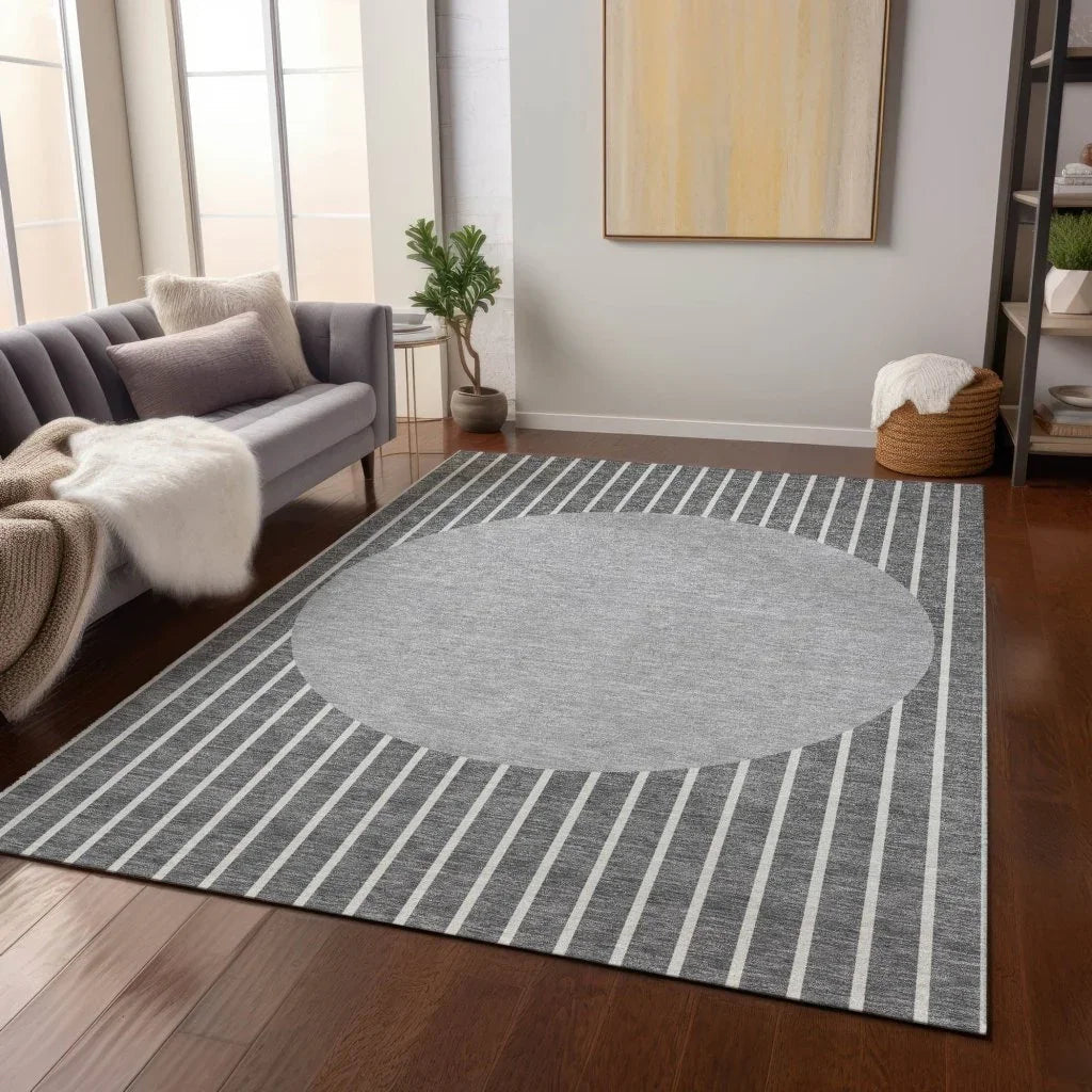 Ember Gray Washable Indoor-Outdoor Rug-Outdoor Rugs-LOOMLAN Rugs-LOOMLAN
