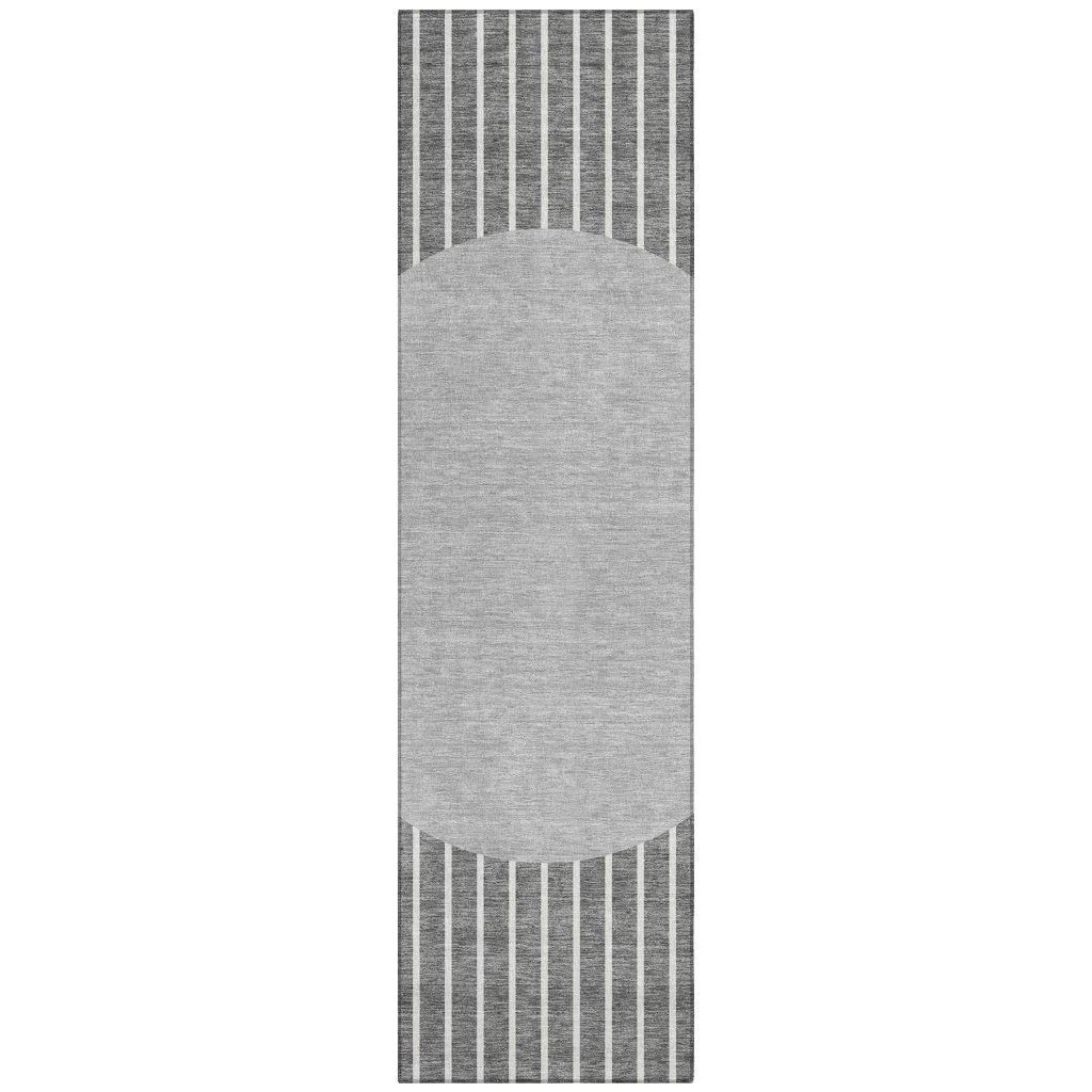 Ember Gray Washable Indoor-Outdoor Rug-Outdoor Rugs-LOOMLAN Rugs-2'3" x 7'6"-LOOMLAN