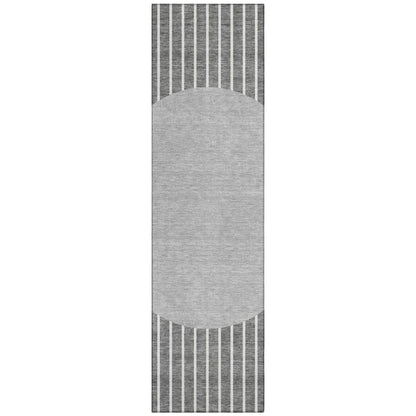Ember Gray Washable Indoor-Outdoor Rug-Outdoor Rugs-LOOMLAN Rugs-2'3" x 7'6"-LOOMLAN