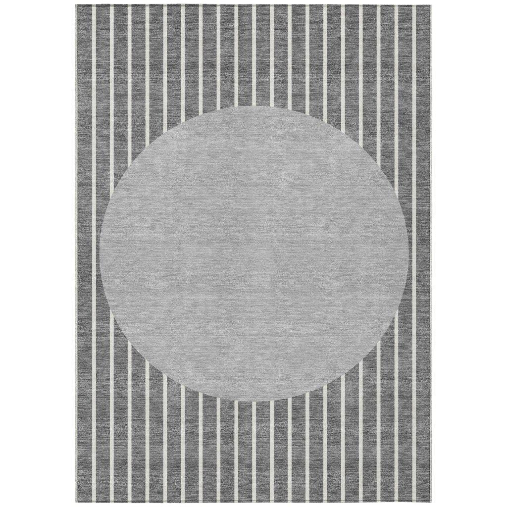Ember Gray Washable Indoor-Outdoor Rug-Outdoor Rugs-LOOMLAN Rugs-2'6" x 3'10"-LOOMLAN