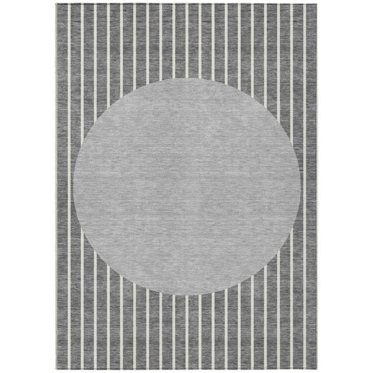 Ember Gray Washable Indoor-Outdoor Rug-Outdoor Rugs-LOOMLAN Rugs-2'6" x 3'10"-LOOMLAN