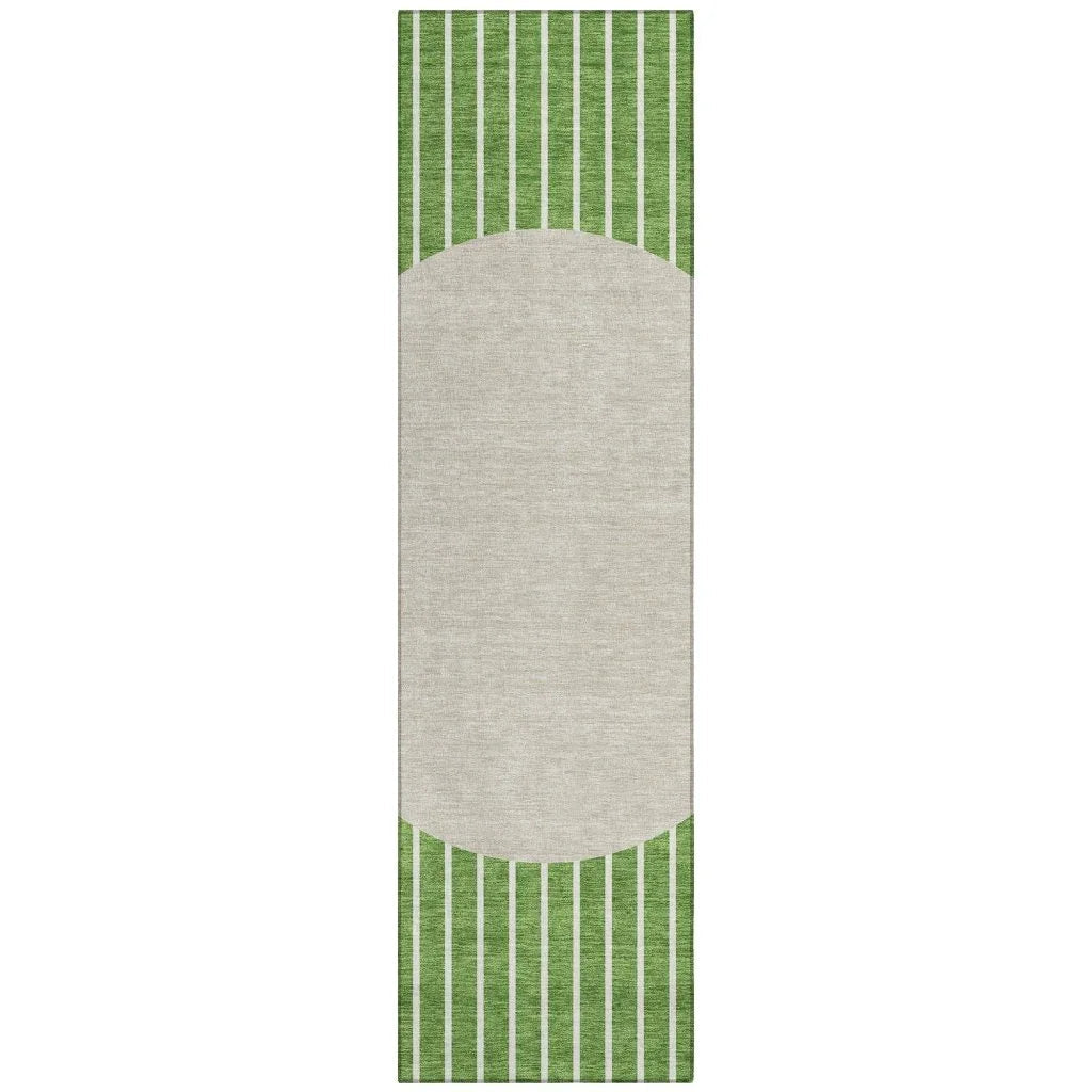 Ember Green Washable Indoor-Outdoor Rug-Outdoor Rugs-LOOMLAN Rugs-2'3" x 7'6"-LOOMLAN