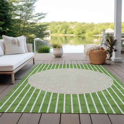 Ember Green Washable Indoor-Outdoor Rug-Outdoor Rugs-LOOMLAN Rugs-LOOMLAN