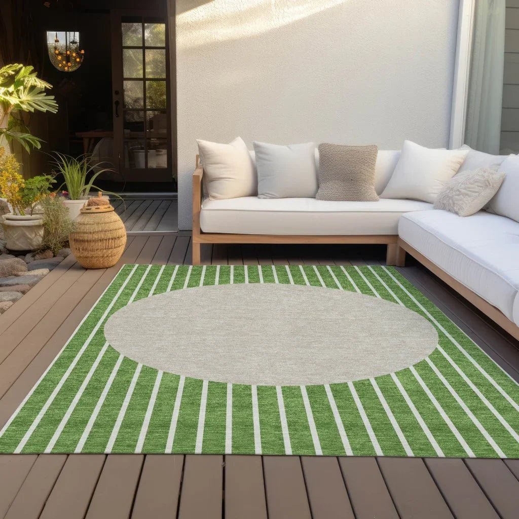 Ember Green Washable Indoor-Outdoor Rug-Outdoor Rugs-LOOMLAN Rugs-LOOMLAN