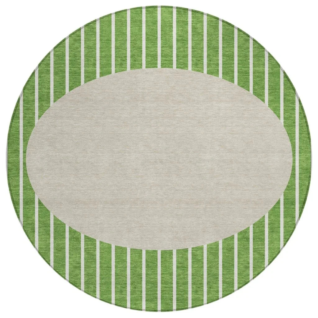 Ember Green Washable Indoor-Outdoor Rug-Outdoor Rugs-LOOMLAN Rugs-8' x 8'-LOOMLAN