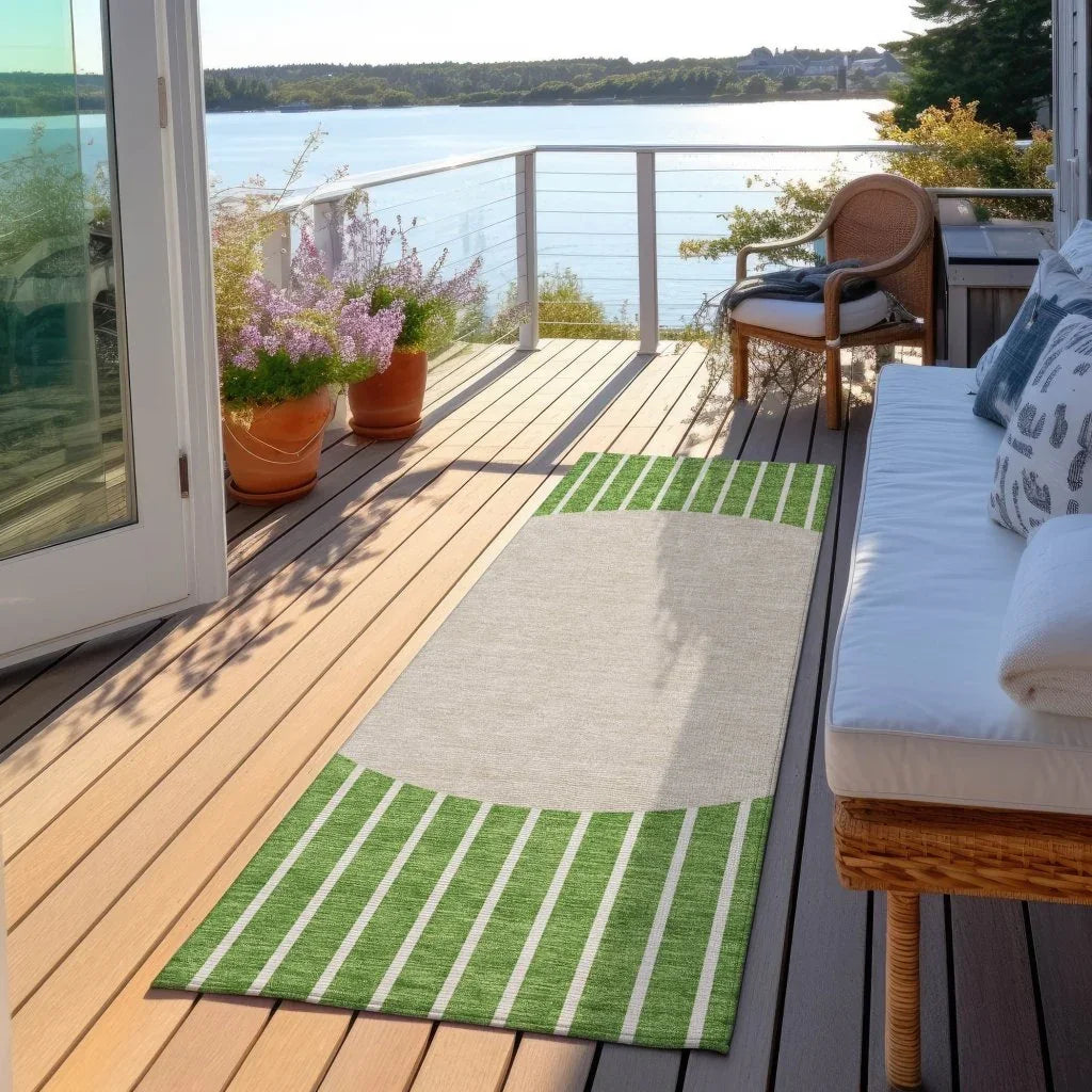 Ember Green Washable Indoor-Outdoor Rug-Outdoor Rugs-LOOMLAN Rugs-LOOMLAN