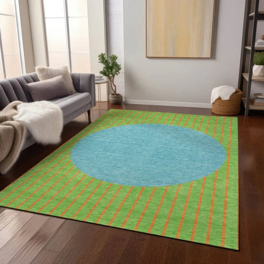 Ember Lime Washable Indoor-Outdoor Rug-Outdoor Rugs-LOOMLAN Rugs-LOOMLAN