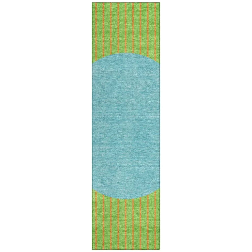 Ember Lime Washable Indoor-Outdoor Rug-Outdoor Rugs-LOOMLAN Rugs-2'3" x 7'6"-LOOMLAN