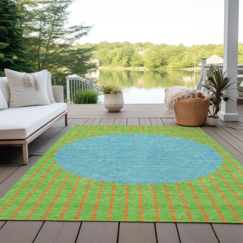 Ember Lime Washable Indoor-Outdoor Rug-Outdoor Rugs-LOOMLAN Rugs-LOOMLAN