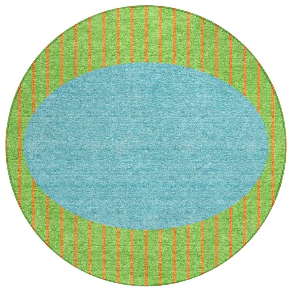 Ember Lime Washable Indoor-Outdoor Rug-Outdoor Rugs-LOOMLAN Rugs-8' x 8'-LOOMLAN