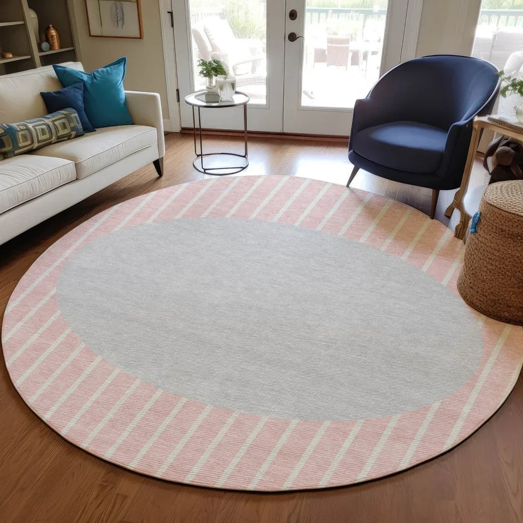 Ember Pink Washable Indoor-Outdoor Rug-Outdoor Rugs-LOOMLAN Rugs-LOOMLAN