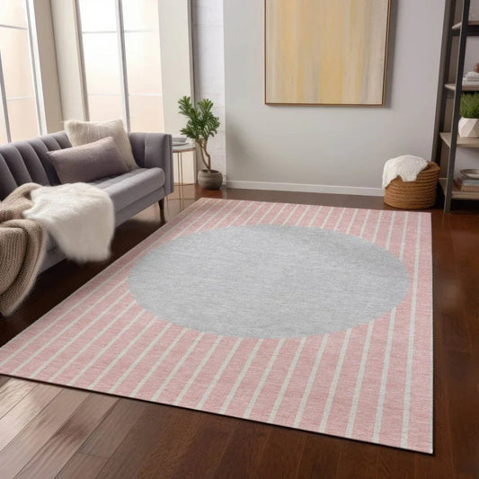 Ember Pink Washable Indoor-Outdoor Rug-Outdoor Rugs-LOOMLAN Rugs-LOOMLAN