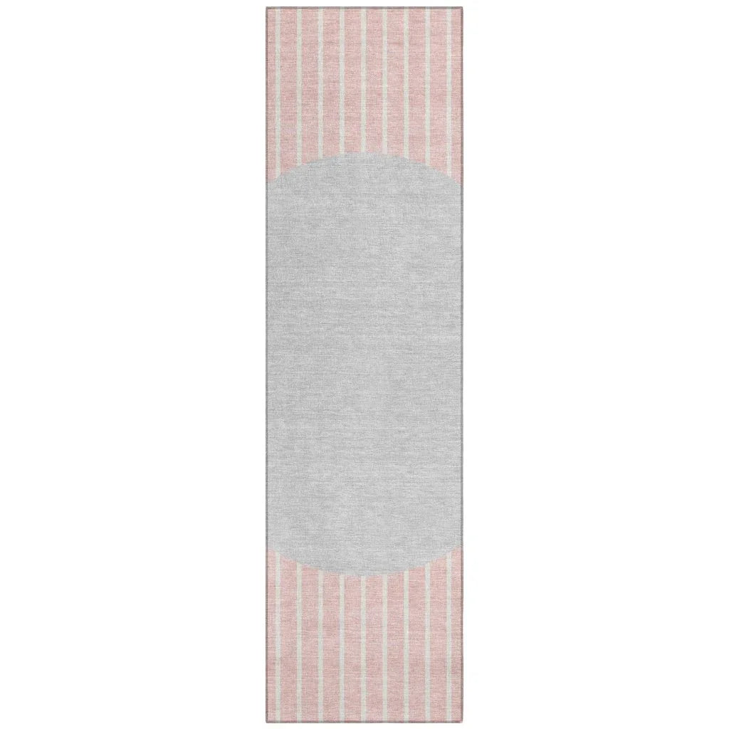 Ember Pink Washable Indoor-Outdoor Rug-Outdoor Rugs-LOOMLAN Rugs-2'3" x 7'6"-LOOMLAN