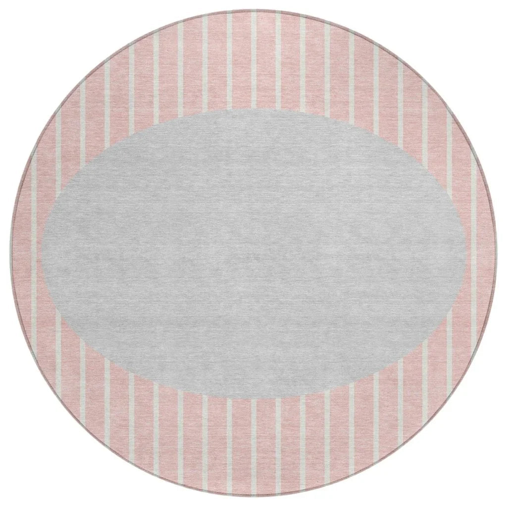 Ember Pink Washable Indoor-Outdoor Rug-Outdoor Rugs-LOOMLAN Rugs-8' x 8'-LOOMLAN