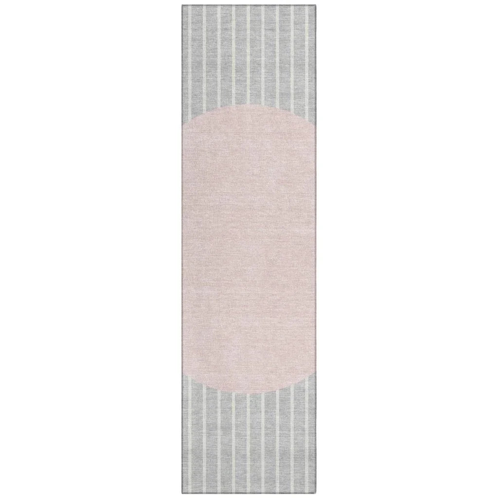 Ember Silver Washable Indoor-Outdoor Rug-Outdoor Rugs-LOOMLAN Rugs-2'3" x 7'6"-LOOMLAN