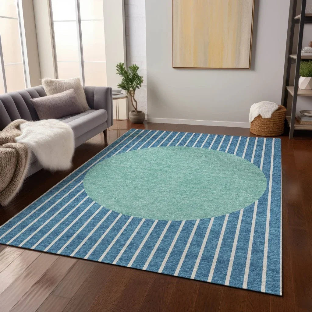 Ember Teal Washable Indoor-Outdoor Rug-Outdoor Rugs-LOOMLAN Rugs-LOOMLAN