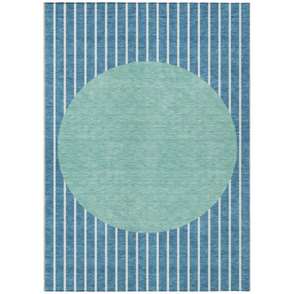 Ember Teal Washable Indoor-Outdoor Rug-Outdoor Rugs-LOOMLAN Rugs-2'6" x 3'10"-LOOMLAN