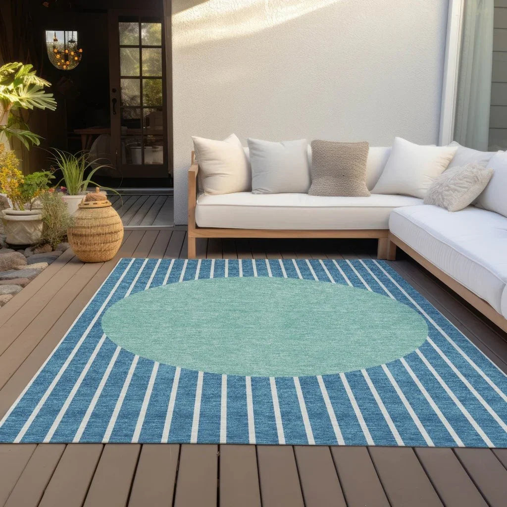 Ember Teal Washable Indoor-Outdoor Rug-Outdoor Rugs-LOOMLAN Rugs-LOOMLAN