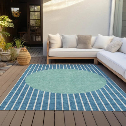Ember Teal Washable Indoor-Outdoor Rug-Outdoor Rugs-LOOMLAN Rugs-LOOMLAN