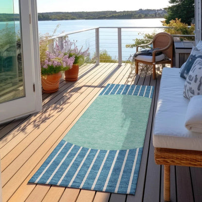Ember Teal Washable Indoor-Outdoor Rug-Outdoor Rugs-LOOMLAN Rugs-LOOMLAN