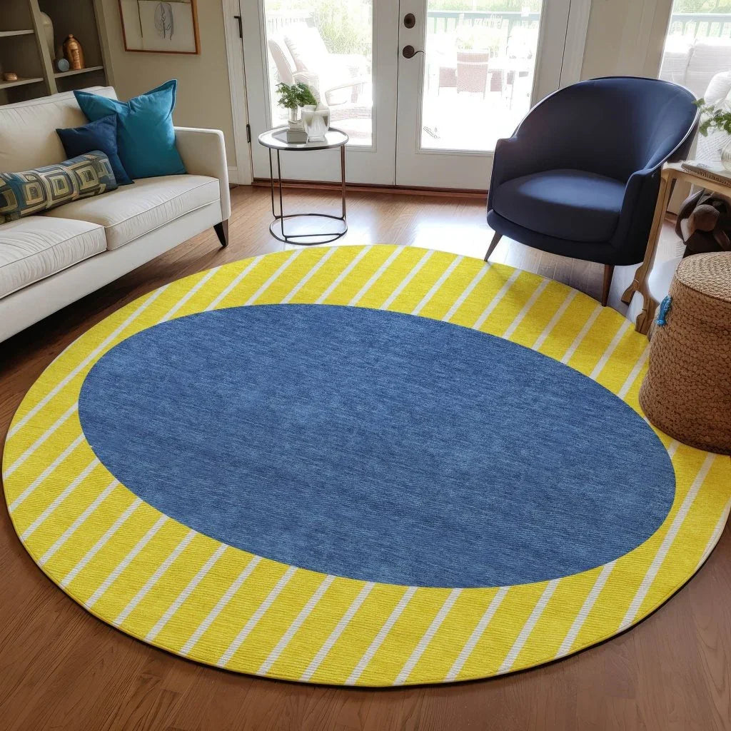 Ember Yellow Washable Indoor-Outdoor Rug-Outdoor Rugs-LOOMLAN Rugs-LOOMLAN