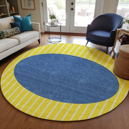 Ember Yellow Washable Indoor-Outdoor Rug-Outdoor Rugs-LOOMLAN Rugs-LOOMLAN