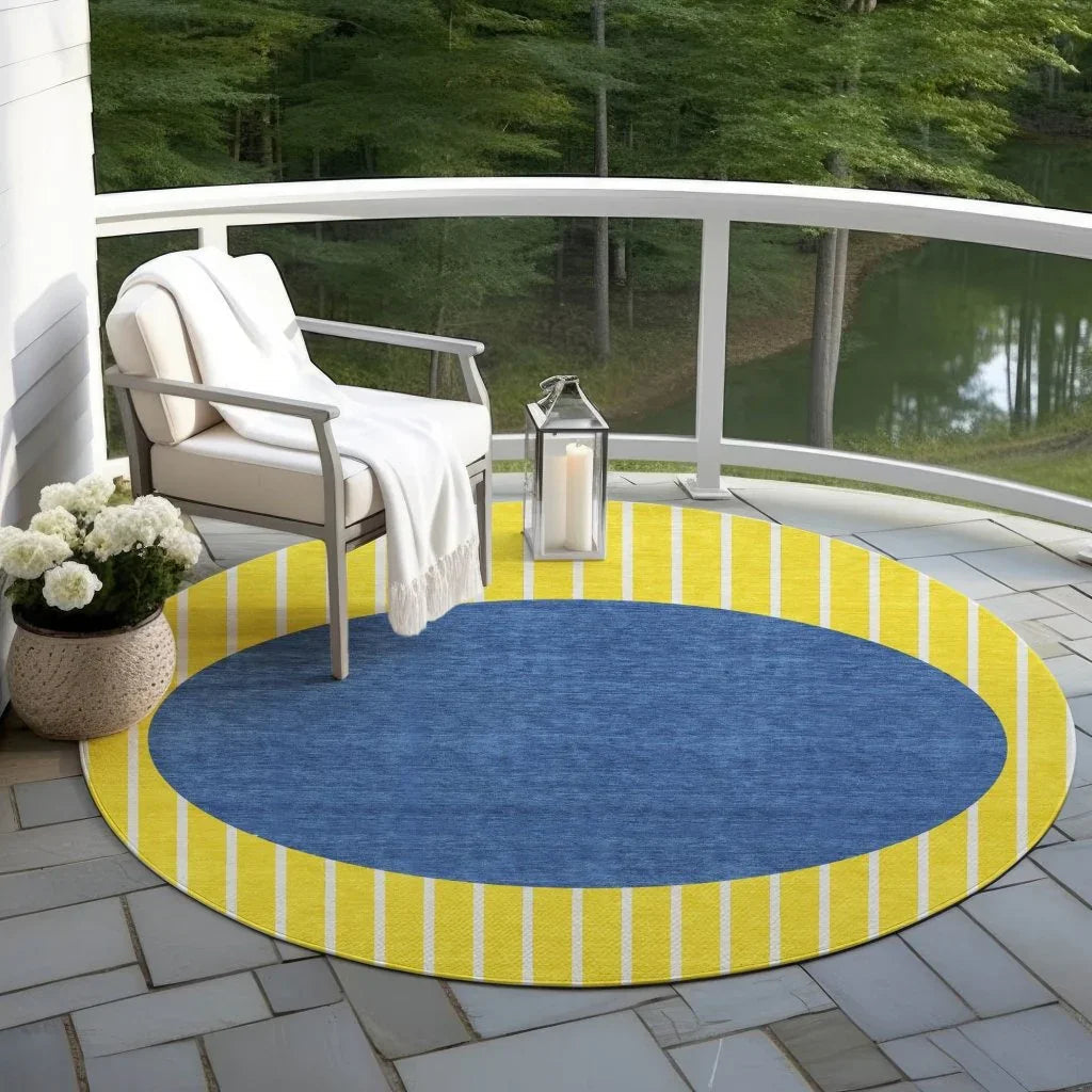 Ember Yellow Washable Indoor-Outdoor Rug-Outdoor Rugs-LOOMLAN Rugs-LOOMLAN