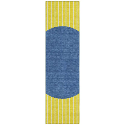 Ember Yellow Washable Indoor-Outdoor Rug-Outdoor Rugs-LOOMLAN Rugs-2'3" x 7'6"-LOOMLAN