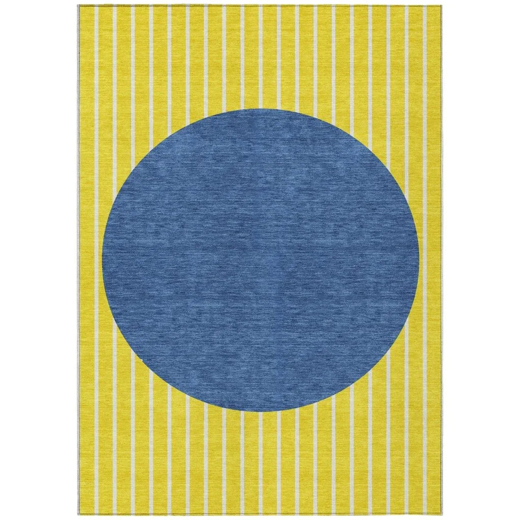 Ember Yellow Washable Indoor-Outdoor Rug-Outdoor Rugs-LOOMLAN Rugs-2'6" x 3'10"-LOOMLAN