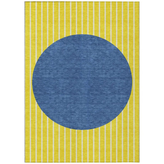 Ember Yellow Washable Indoor-Outdoor Rug-Outdoor Rugs-LOOMLAN Rugs-2'6" x 3'10"-LOOMLAN