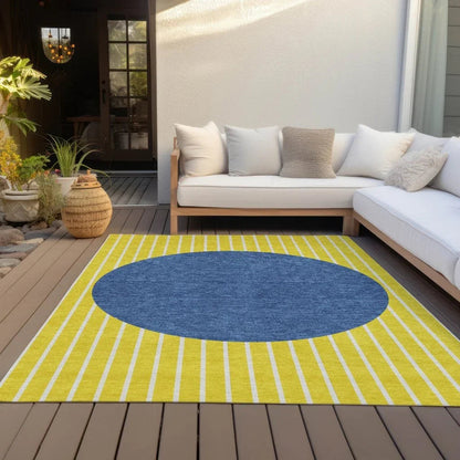 Ember Yellow Washable Indoor-Outdoor Rug-Outdoor Rugs-LOOMLAN Rugs-LOOMLAN
