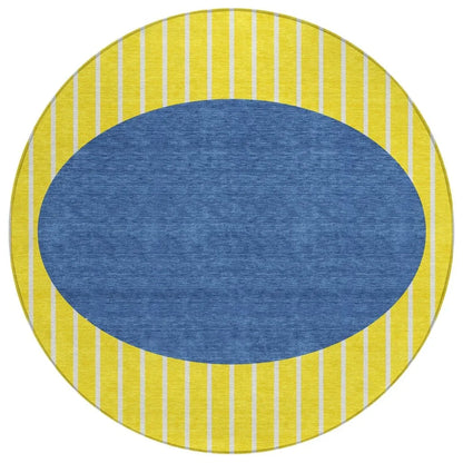 Ember Yellow Washable Indoor-Outdoor Rug-Outdoor Rugs-LOOMLAN Rugs-8' x 8'-LOOMLAN