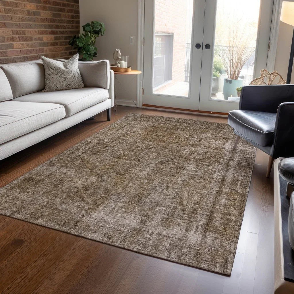 Emberith Brown Washable Indoor - Outdoor Rug - LOOMLAN - LOOMLAN Rugs - Outdoor Rugs