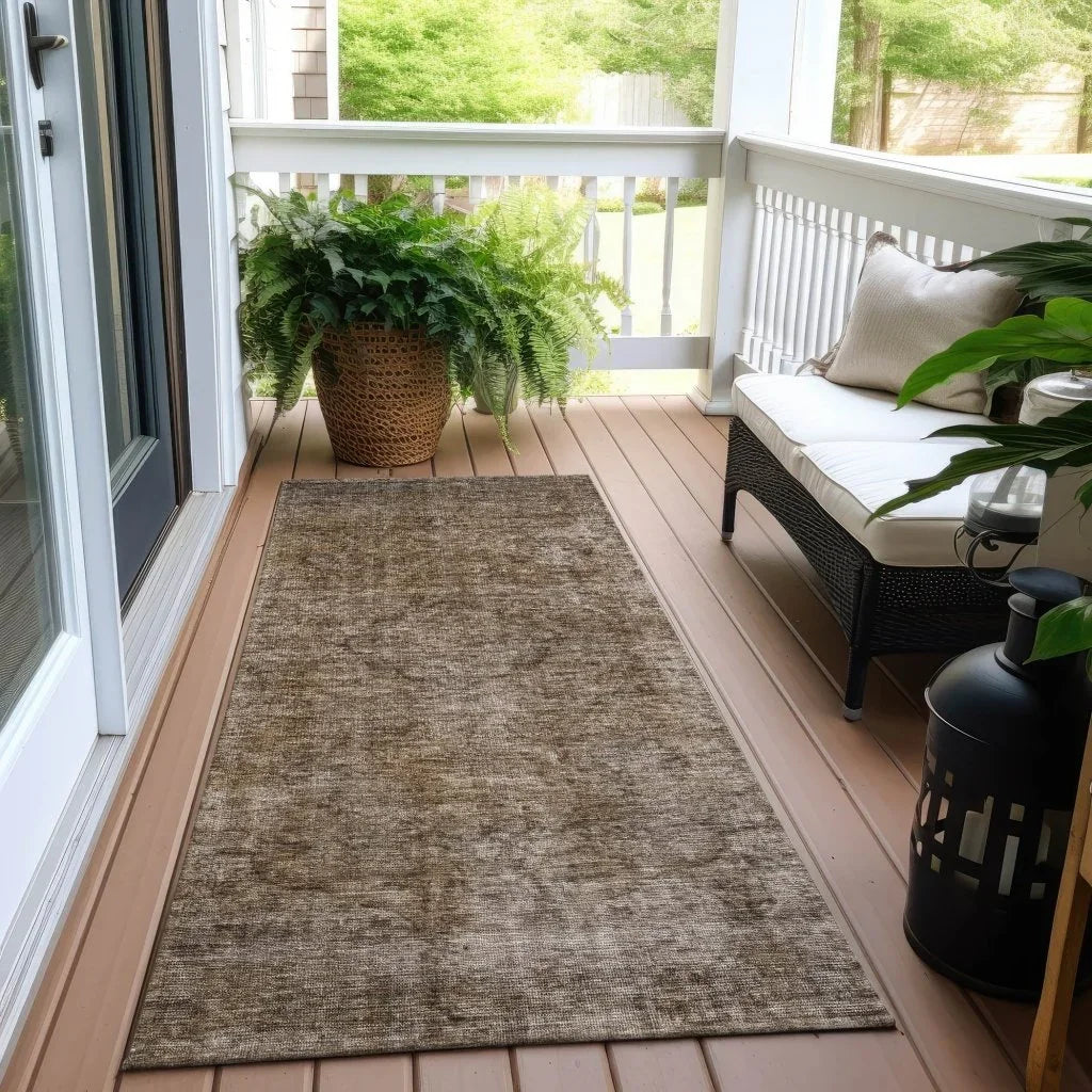 Emberith Brown Washable Indoor - Outdoor Rug - LOOMLAN - LOOMLAN Rugs - Outdoor Rugs