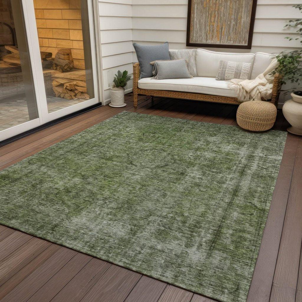 Emberith Green Washable Indoor - Outdoor Rug - LOOMLAN - LOOMLAN Rugs - Outdoor Rugs