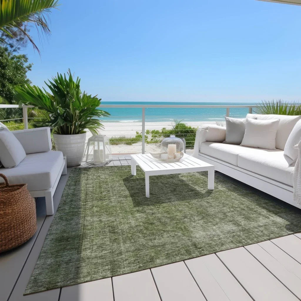 Emberith Green Washable Indoor - Outdoor Rug - LOOMLAN - LOOMLAN Rugs - Outdoor Rugs