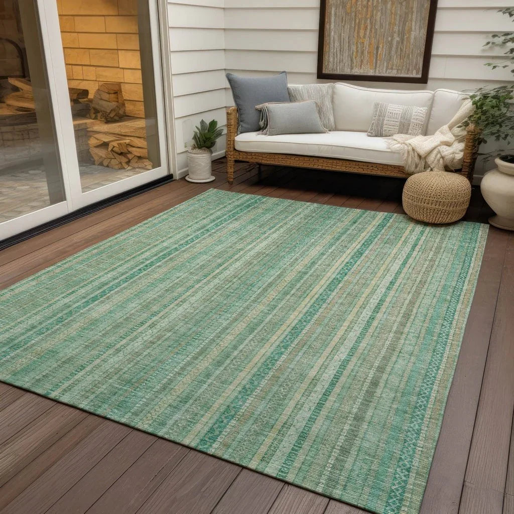 Emberith Teal Washable Indoor - Outdoor Rug - LOOMLAN - LOOMLAN Rugs - Outdoor Rugs