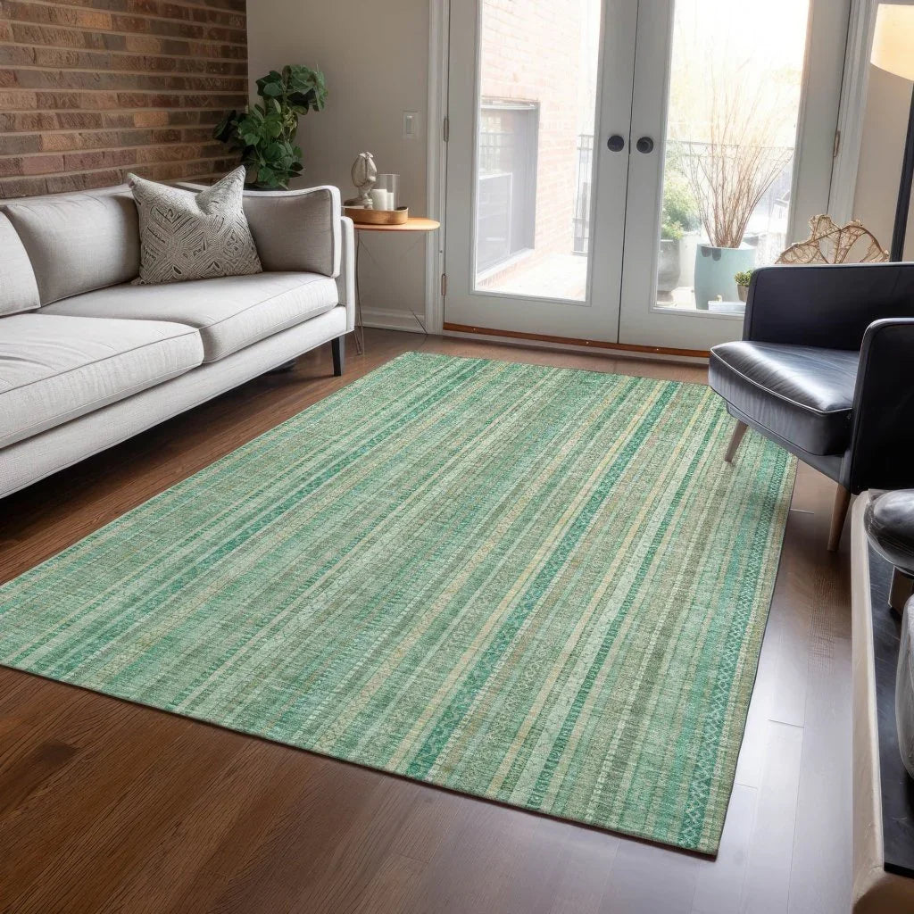 Emberith Teal Washable Indoor - Outdoor Rug - LOOMLAN - LOOMLAN Rugs - Outdoor Rugs