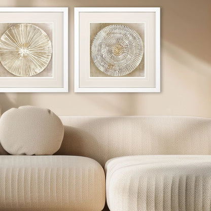 Emboss Beauty Beige Framed Wall Art