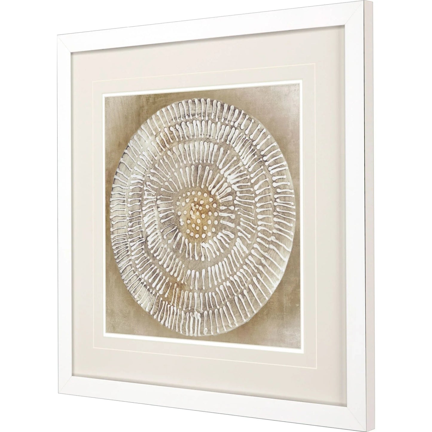 Emboss Beauty Beige Framed Wall Art