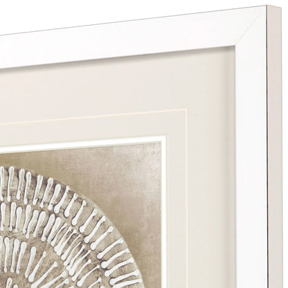 Emboss Beauty Beige Framed Wall Art